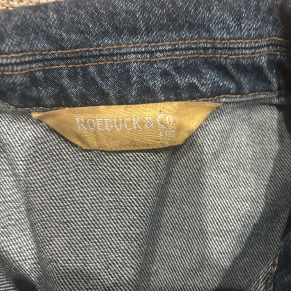 Vintage Roebuck & Co. Denim Trucker Jacket | 100% Cotton | Classic Oversize Fit - Picture 4 of 6